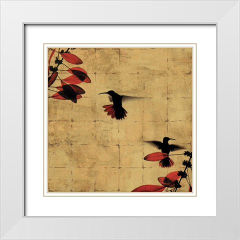 Colibri I White Modern Wood Framed Art Print with Double Matting by Donovan, Chris