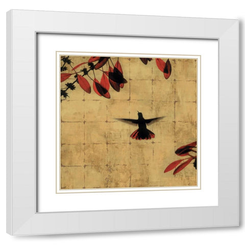 Colibri II White Modern Wood Framed Art Print with Double Matting by Donovan, Chris