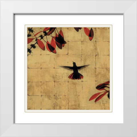 Colibri II White Modern Wood Framed Art Print with Double Matting by Donovan, Chris