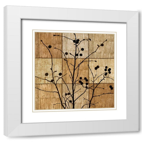 Tree Silhouette I White Modern Wood Framed Art Print with Double Matting by Donovan, Chris