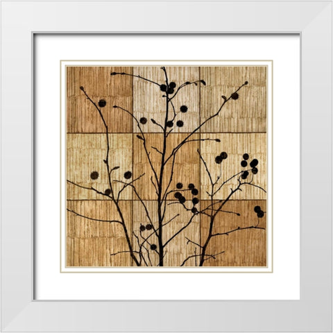 Tree Silhouette I White Modern Wood Framed Art Print with Double Matting by Donovan, Chris