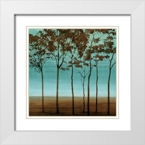 Azure II White Modern Wood Framed Art Print with Double Matting by Donovan, Chris