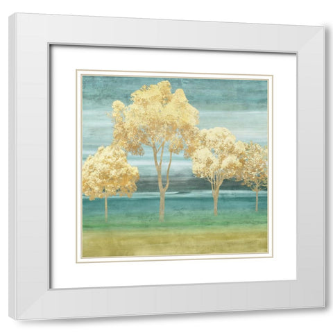 Blue Horizons II White Modern Wood Framed Art Print with Double Matting by Donovan, Chris