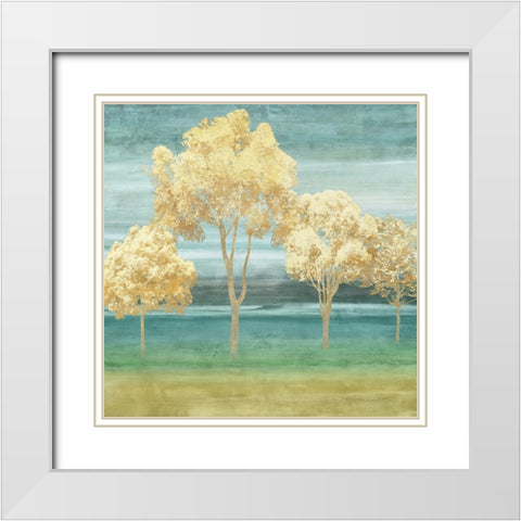 Blue Horizons II White Modern Wood Framed Art Print with Double Matting by Donovan, Chris