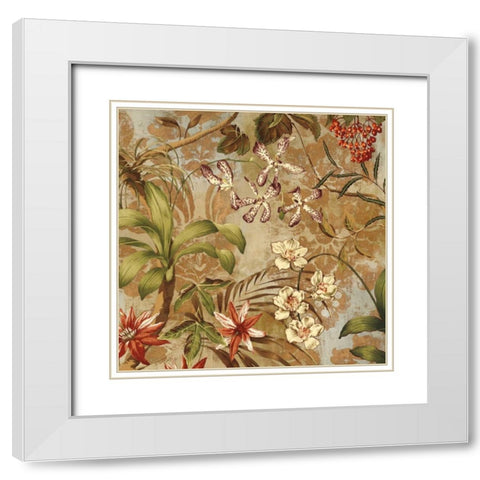 Lush II White Modern Wood Framed Art Print with Double Matting by Donovan, Chris