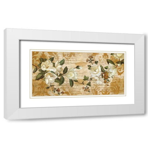 Magnolia Romance White Modern Wood Framed Art Print with Double Matting by Donovan, Chris
