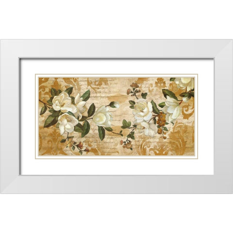 Magnolia Romance White Modern Wood Framed Art Print with Double Matting by Donovan, Chris