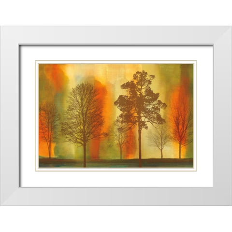 Sunset I White Modern Wood Framed Art Print with Double Matting by Donovan, Chris