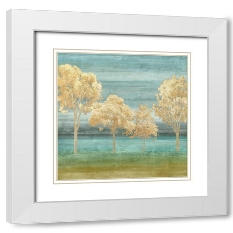 Blue Horizons I White Modern Wood Framed Art Print with Double Matting by Donovan, Chris