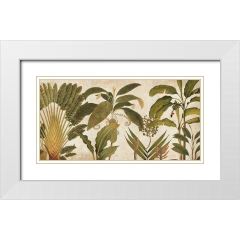 Palm Medley White Modern Wood Framed Art Print with Double Matting by Donovan, Chris