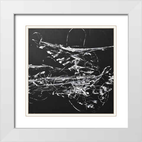 String Theory Space White Modern Wood Framed Art Print with Double Matting by Klingeler, Christian