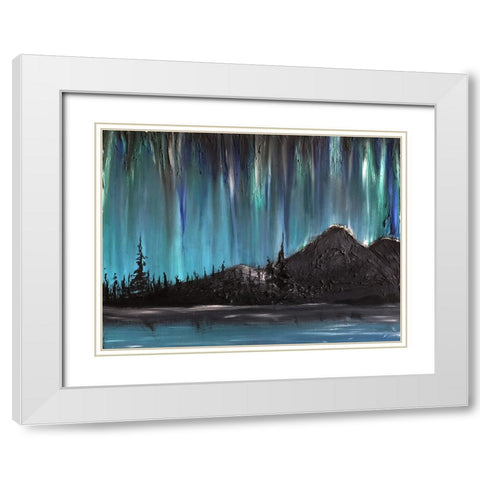 Nordlys Night White Modern Wood Framed Art Print with Double Matting by Klingeler, Christian