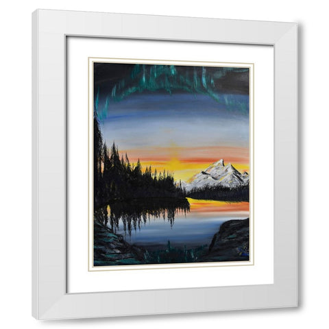 Mt Rainer White Modern Wood Framed Art Print with Double Matting by Klingeler, Christian