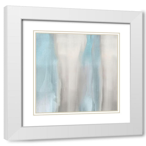 Free Fall Aqua II White Modern Wood Framed Art Print with Double Matting by Wright, Christine