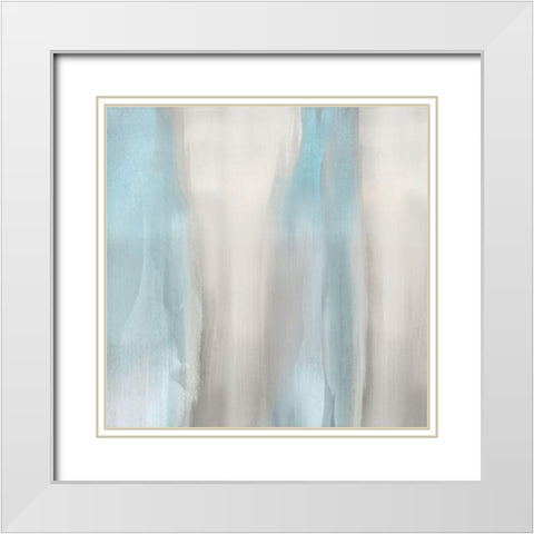 Free Fall Aqua II White Modern Wood Framed Art Print with Double Matting by Wright, Christine