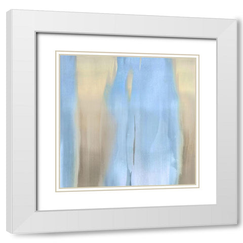 Free Fall Blue II White Modern Wood Framed Art Print with Double Matting by Wright, Christine