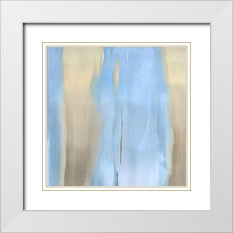 Free Fall Blue II White Modern Wood Framed Art Print with Double Matting by Wright, Christine