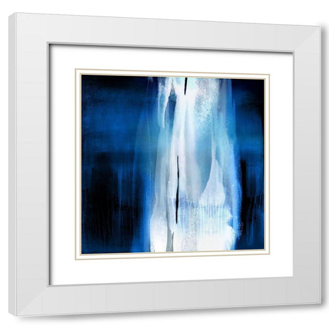 Free Fall Indigo Blue I White Modern Wood Framed Art Print with Double Matting by Wright, Christine
