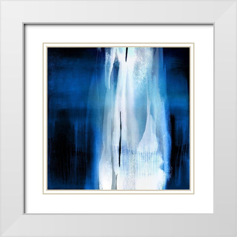Free Fall Indigo Blue I White Modern Wood Framed Art Print with Double Matting by Wright, Christine