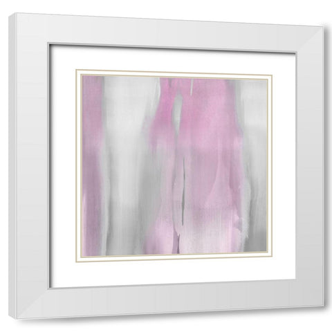 Free Fall Pink Blush I White Modern Wood Framed Art Print with Double Matting by Wright, Christine