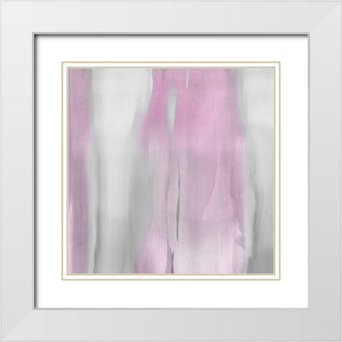 Free Fall Pink Blush I White Modern Wood Framed Art Print with Double Matting by Wright, Christine