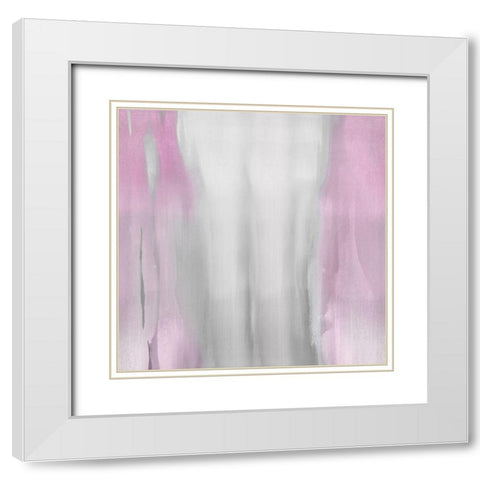 Free Fall Pink Blush II White Modern Wood Framed Art Print with Double Matting by Wright, Christine