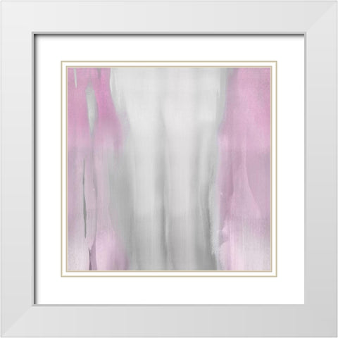 Free Fall Pink Blush II White Modern Wood Framed Art Print with Double Matting by Wright, Christine
