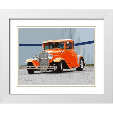 1930 Ford Hot Rod 2 White Modern Wood Framed Art Print with Double Matting by Branson, Clive