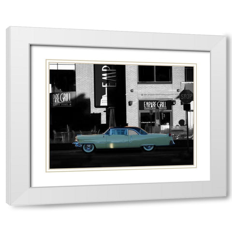 1955 Cadillac Coupe de Ville White Modern Wood Framed Art Print with Double Matting by Branson, Clive