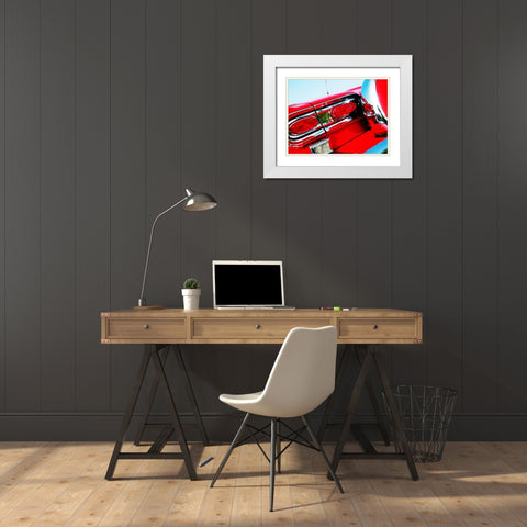 1958 Ford Fairlane 500 D White Modern Wood Framed Art Print with Double Matting by Branson, Clive