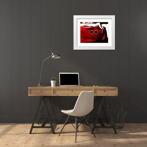 1963 Corvette Stingray 15 White Modern Wood Framed Art Print with Double Matting by Branson, Clive