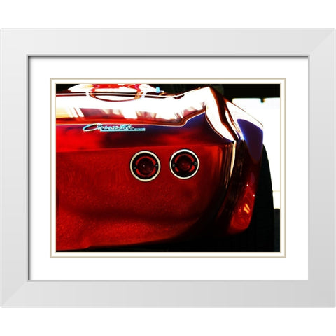 1963 Corvette Stingray 15 White Modern Wood Framed Art Print with Double Matting by Branson, Clive