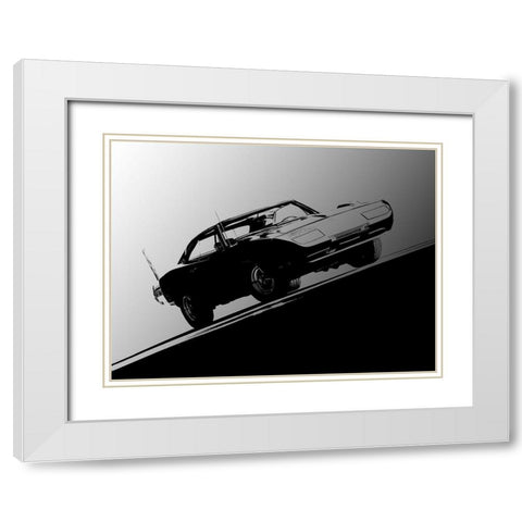 1969 Dodge Daytona White Modern Wood Framed Art Print with Double Matting by Branson, Clive