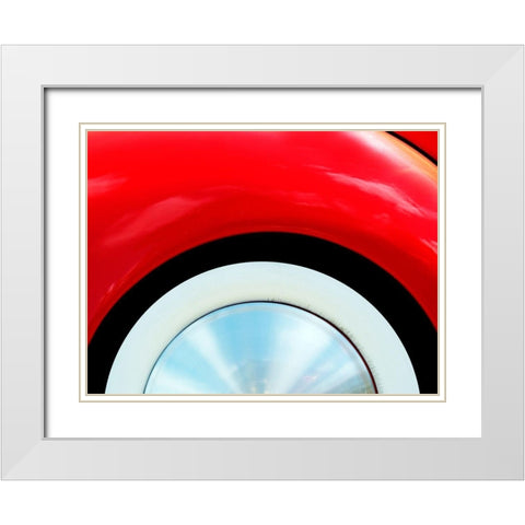 39 Ford Deluxe Wheel and Fender White Modern Wood Framed Art Print with Double Matting by Branson, Clive
