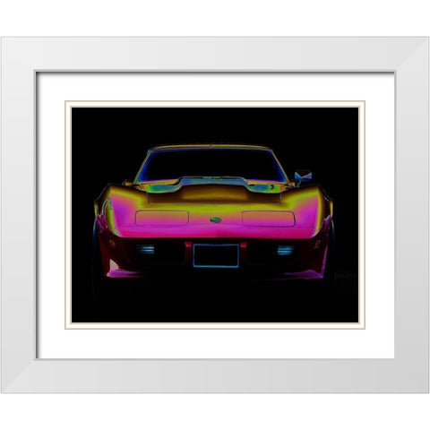 Corvette Stingray White Modern Wood Framed Art Print with Double Matting by Branson, Clive