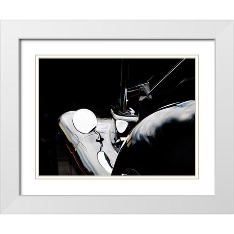 Jaguar XK120 White Modern Wood Framed Art Print with Double Matting by Branson, Clive