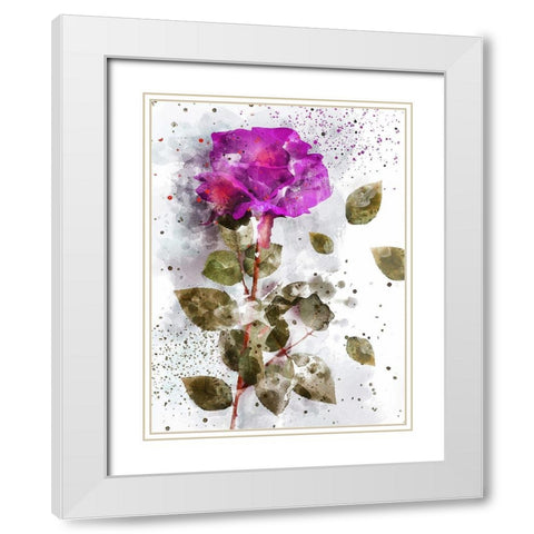 Rose in Bloom II  White Modern Wood Framed Art Print with Double Matting by Young, Chamira