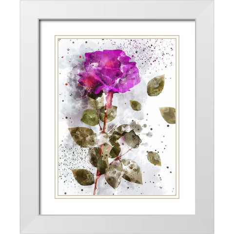 Rose in Bloom II  White Modern Wood Framed Art Print with Double Matting by Young, Chamira