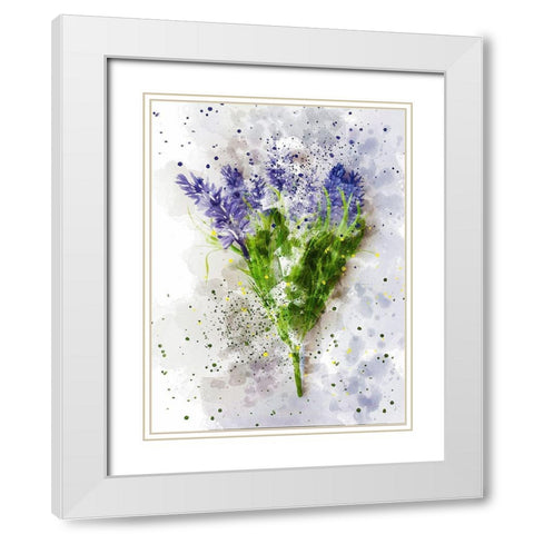 Lavender White Modern Wood Framed Art Print with Double Matting by Young, Chamira