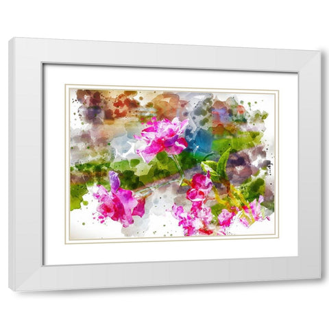 Floral in Bloom IX White Modern Wood Framed Art Print with Double Matting by Young, Chamira