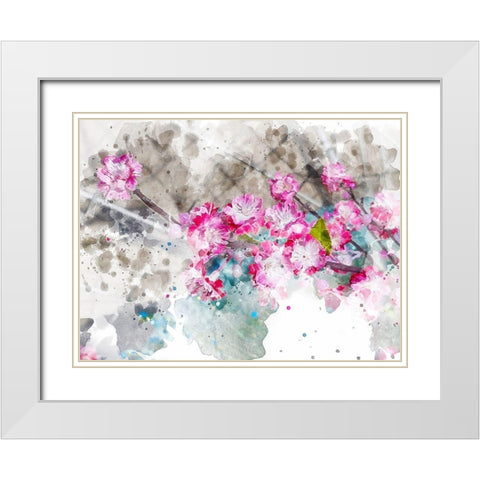 Floral in Bloom XII White Modern Wood Framed Art Print with Double Matting by Young, Chamira