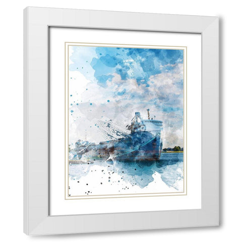 Freighter I White Modern Wood Framed Art Print with Double Matting by Young, Chamira