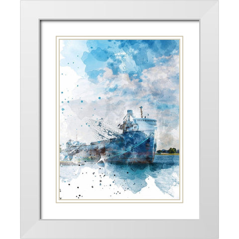 Freighter I White Modern Wood Framed Art Print with Double Matting by Young, Chamira