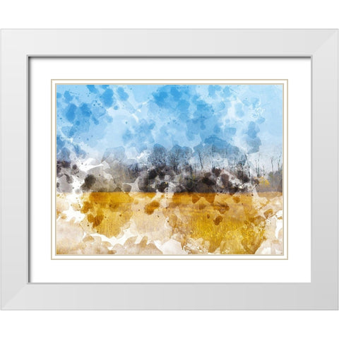 Meadow I White Modern Wood Framed Art Print with Double Matting by Young, Chamira