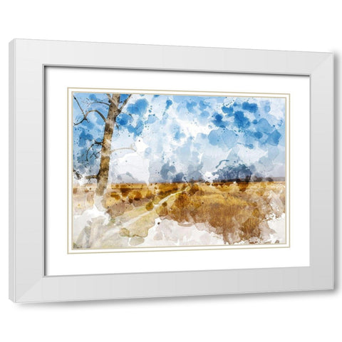 Meadow II White Modern Wood Framed Art Print with Double Matting by Young, Chamira