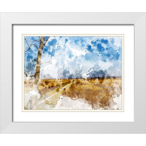 Meadow II White Modern Wood Framed Art Print with Double Matting by Young, Chamira