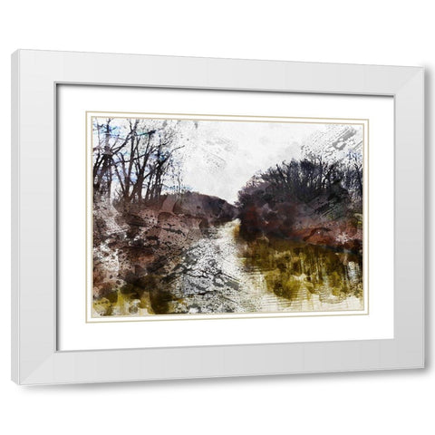 Dark Stream White Modern Wood Framed Art Print with Double Matting by Young, Chamira