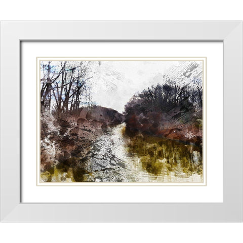 Dark Stream White Modern Wood Framed Art Print with Double Matting by Young, Chamira