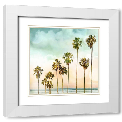 Beach Palms I White Modern Wood Framed Art Print with Double Matting by Davis, Devon