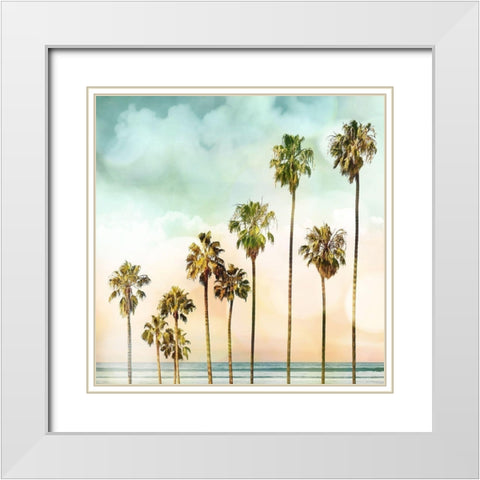 Beach Palms I White Modern Wood Framed Art Print with Double Matting by Davis, Devon
